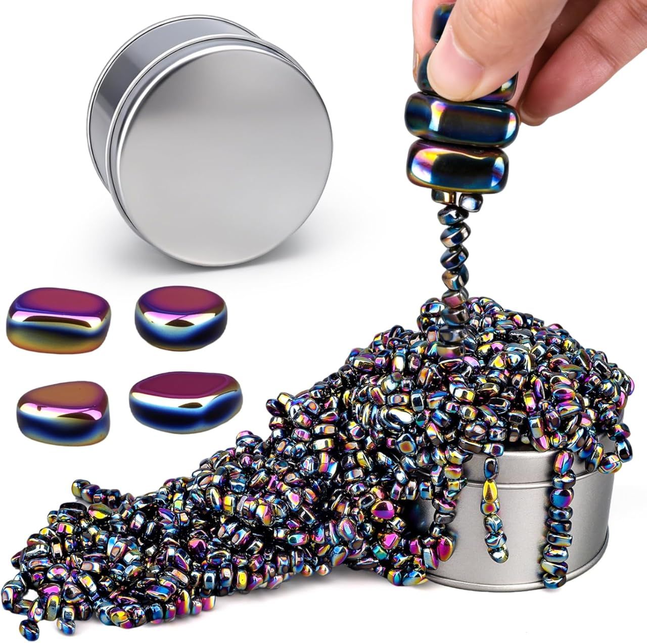 Easter Basket Stuffer Gifts, Ferrite Putty Magnetic Fidget Toys for Adults, Desk Toy for Men Sensory Autism ADHD Office, Cool Gadgets for Stress Relief, Fidget Putty Stones Beads for Valentines Day