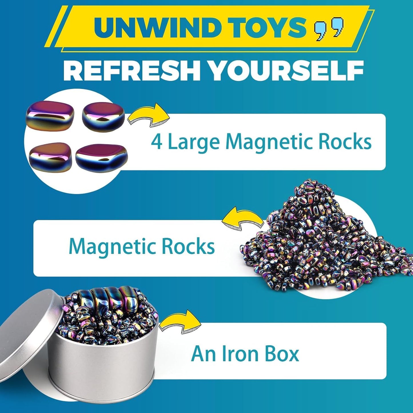 Easter Basket Stuffer Gifts, Ferrite Putty Magnetic Fidget Toys for Adults, Desk Toy for Men Sensory Autism ADHD Office, Cool Gadgets for Stress Relief, Fidget Putty Stones Beads for Valentines Day