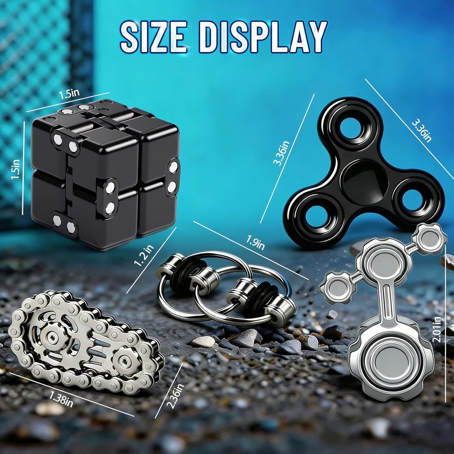 5PCS Fidget Toys Set EDC Spinner, Magnetic Slider & Sensory Toys for Adults Teens, Compact Handheld Gadgets for Office Breaks, Travel Entertainment & Leisure Time, Thoughtful Gift Options for Men