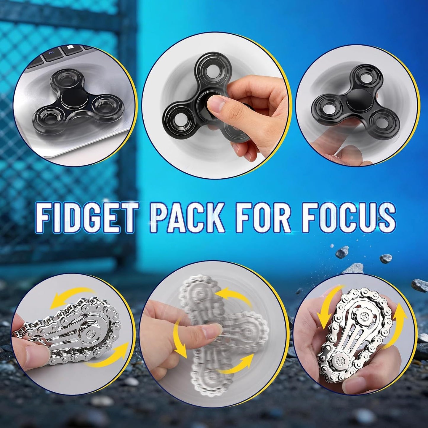 5PCS Fidget Toys Set EDC Spinner, Magnetic Slider & Sensory Toys for Adults Teens, Compact Handheld Gadgets for Office Breaks, Travel Entertainment & Leisure Time, Thoughtful Gift Options for Men