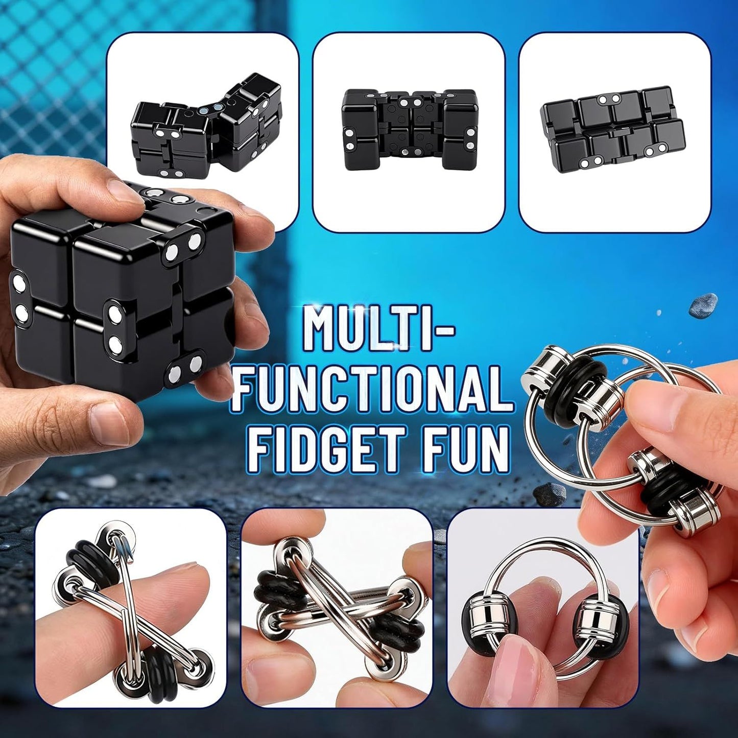 5PCS Fidget Toys Set EDC Spinner, Magnetic Slider & Sensory Toys for Adults Teens, Compact Handheld Gadgets for Office Breaks, Travel Entertainment & Leisure Time, Thoughtful Gift Options for Men