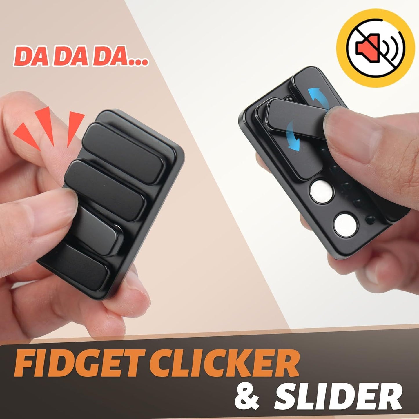 Metal Fidget Clicker Slider Magnetic Toys for Adults, Figette Keyboard Silent Desk Office Small EDC, Quiet ADHD Anxiety and Stress Relief Pain Stim Items, Cool Figits Gadgets Stuff Gift for Teens Mens