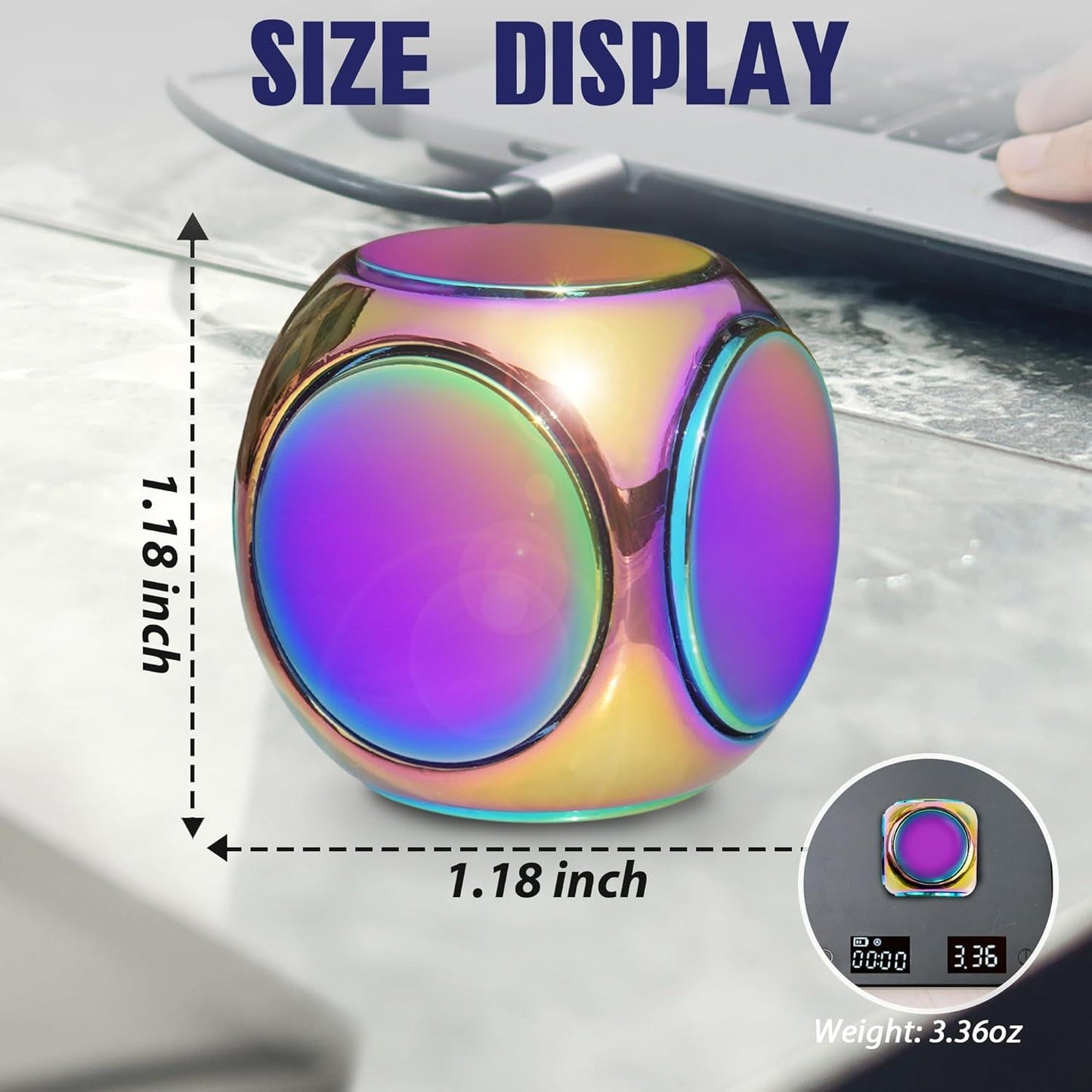 Metal Fidget Toys Adults, EDC Figette Spinner Cube Silent Cool Gadgets Stuff Desk Office Toys for Teen ADHD Small Anxiety Finger Quiet Fidgets Stress Relief Items Tools Sensory Gift for Teen Boy Girl