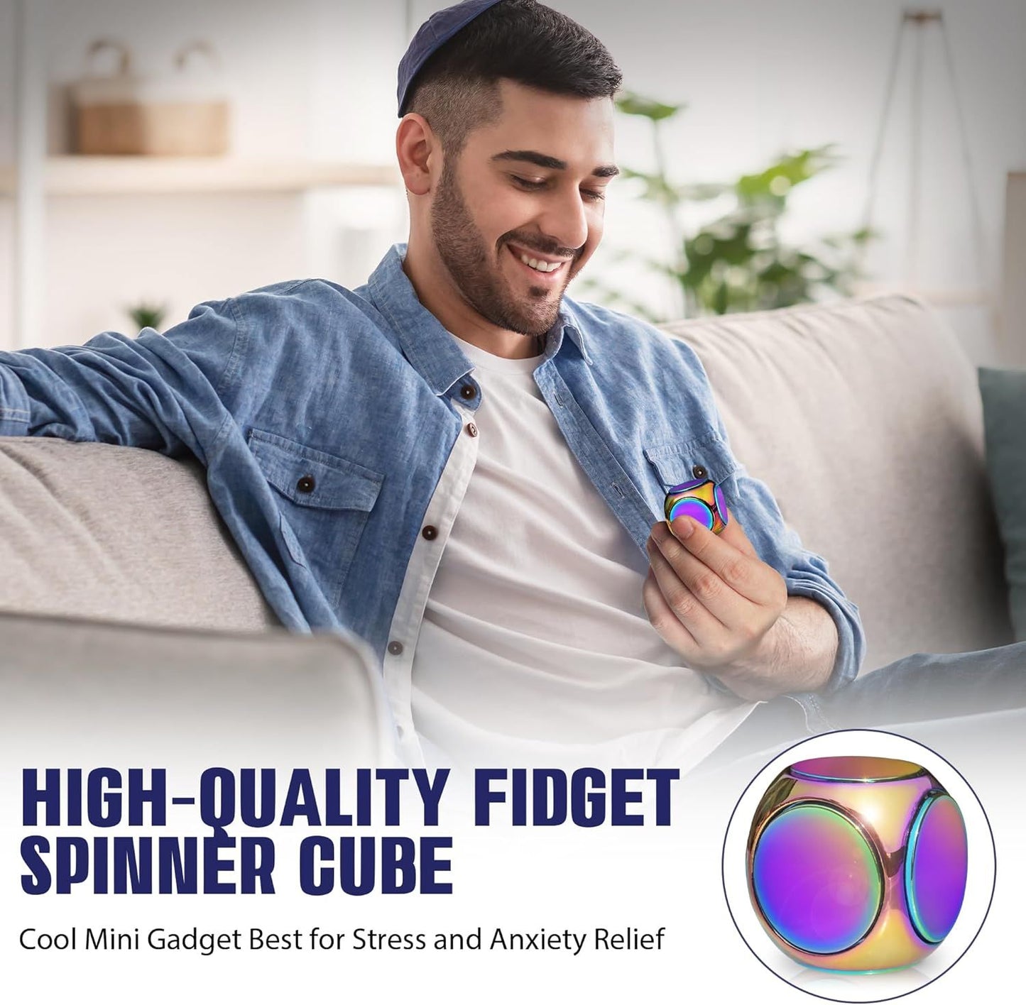 Metal Fidget Toys Adults, EDC Figette Spinner Cube Silent Cool Gadgets Stuff Desk Office Toys for Teen ADHD Small Anxiety Finger Quiet Fidgets Stress Relief Items Tools Sensory Gift for Teen Boy Girl