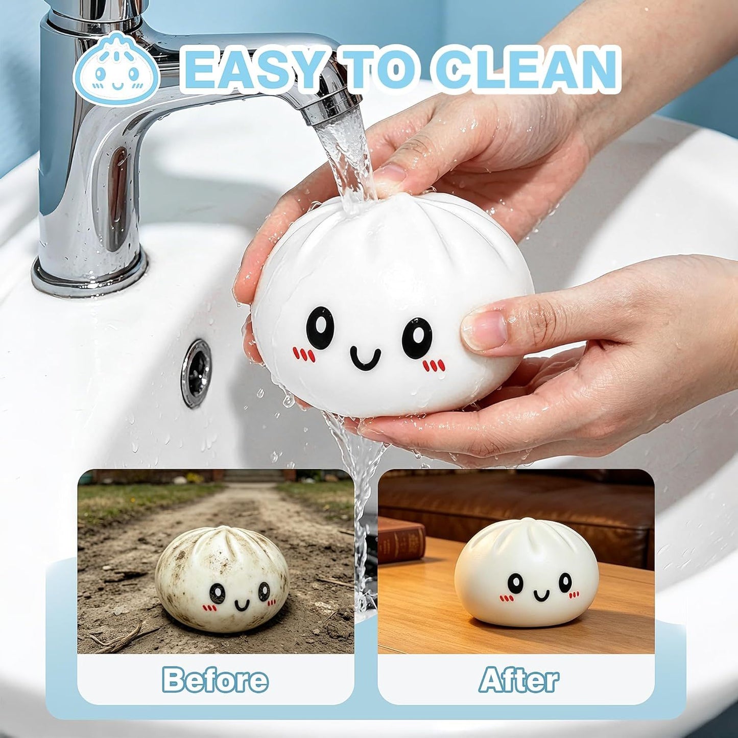Dumpling Squishies, 2026 Newly Upgraded Dumpling Stress Ball, Squishy Dumpling Toy Mystery Box, Sensory Fidget Toys for Anxiety Relief, Perfect for Party Favors, Birthday Gifts & Desk Toys (White)