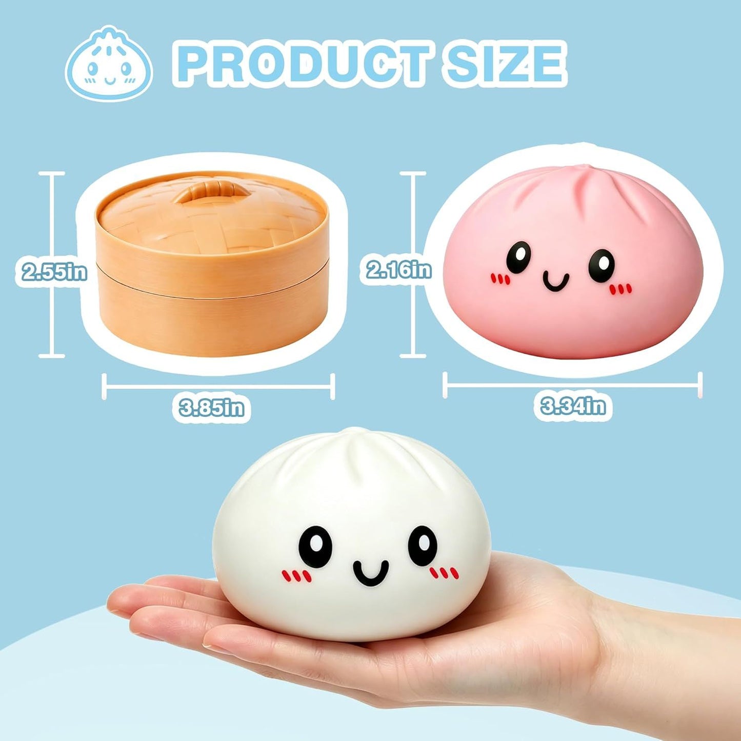 Dumpling Squishies, 2026 Newly Upgraded Dumpling Stress Ball, Squishy Dumpling Toy Mystery Box, Sensory Fidget Toys for Anxiety Relief, Perfect for Party Favors, Birthday Gifts & Desk Toys (White)