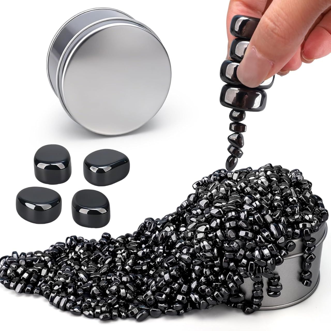 Squeeze Ferrite Putty Magnetic Fidget Toy for Adults, Desk Toy for Men Sensory Autism ADHD Office, Cool Gadgets for Stress Relief, Fidget Putty Stones Beads for Valentines Day