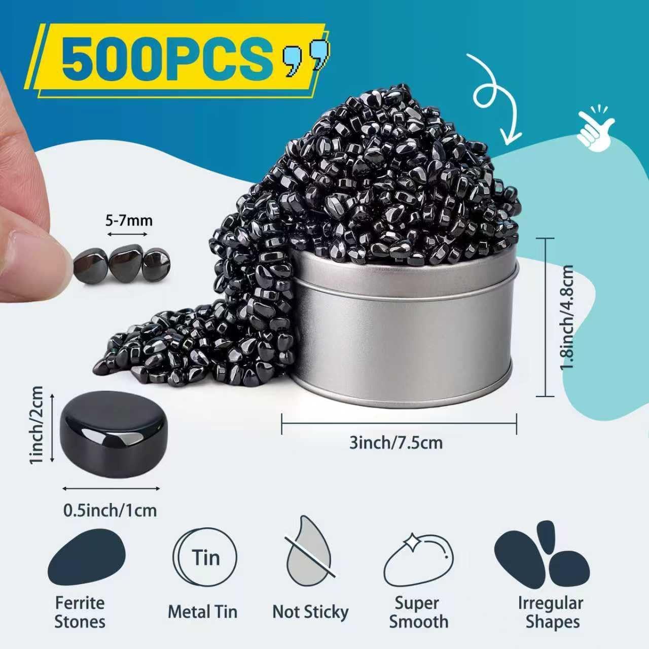 Squeeze Ferrite Putty Magnetic Fidget Toy for Adults, Desk Toy for Men Sensory Autism ADHD Office, Cool Gadgets for Stress Relief, Fidget Putty Stones Beads for Valentines Day