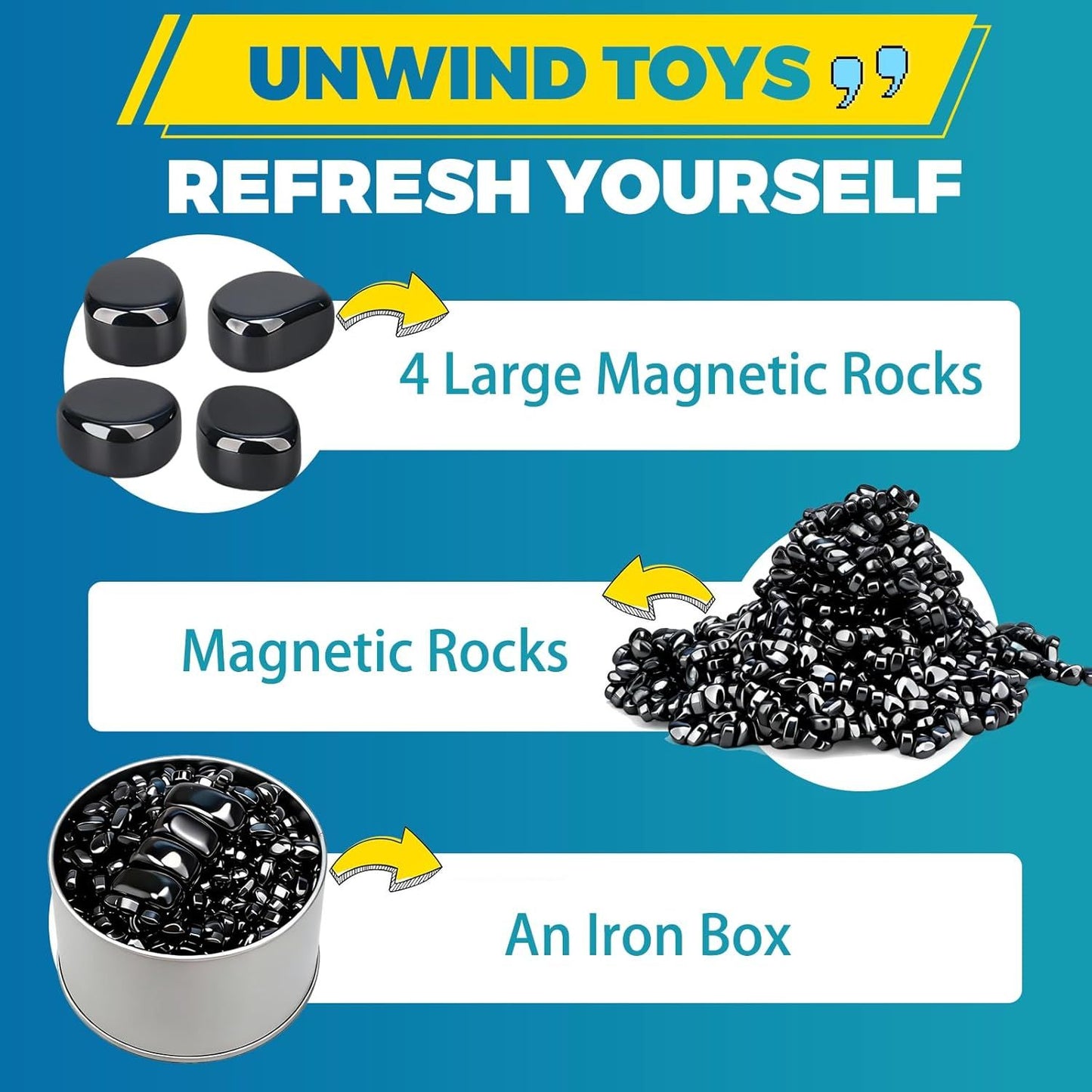Squeeze Ferrite Putty Magnetic Fidget Toy for Adults, Desk Toy for Men Sensory Autism ADHD Office, Cool Gadgets for Stress Relief, Fidget Putty Stones Beads for Valentines Day