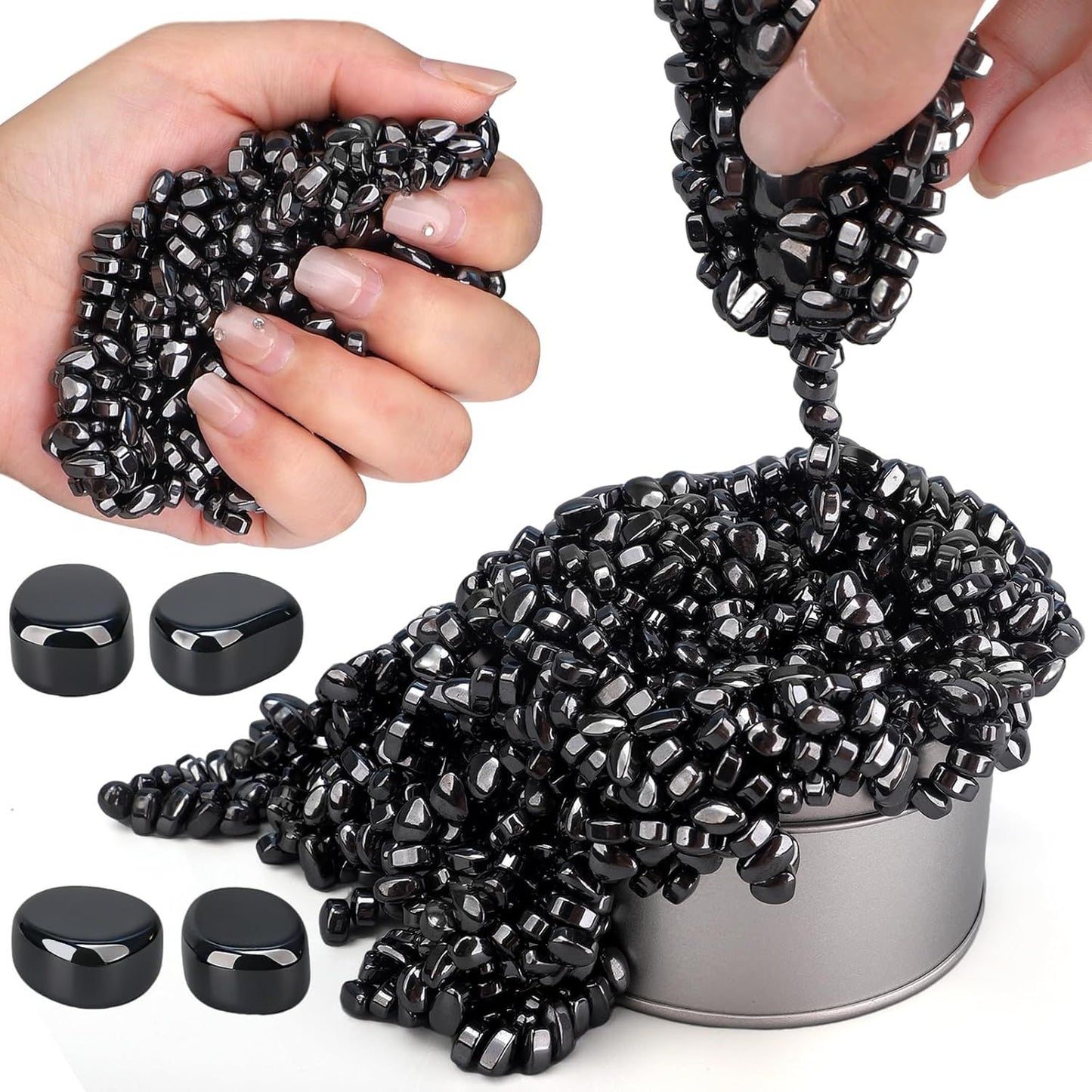 Squeeze Ferrite Putty Magnetic Fidget Toy for Adults, Desk Toy for Men Sensory Autism ADHD Office, Cool Gadgets for Stress Relief, Fidget Putty Stones Beads for Valentines Day
