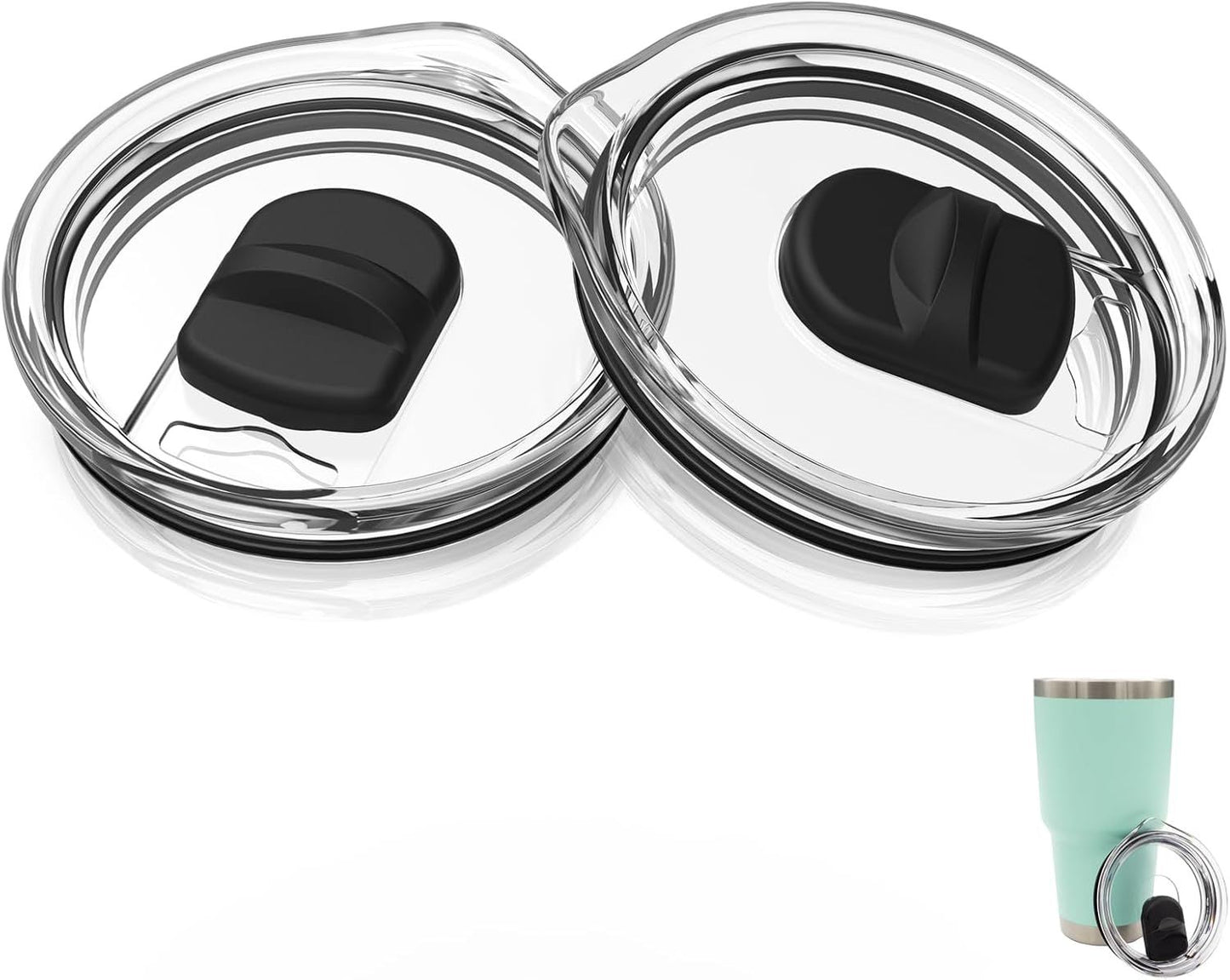30 oz Tumbler Lid for YETI Rambler Magnetic Slider Lid Splash Resistant Replacement Lid for 30 oz Tumbler, 14 oz Mug and 35 oz Straw Mug, Ozark Trail Old Style RTIC Ember 14 oz, BPA Free (2 Pack)