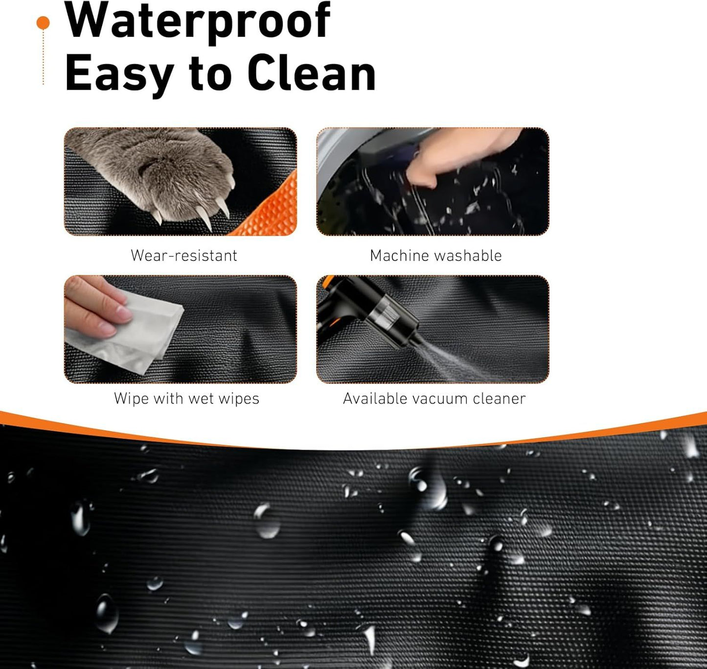 Dog Car Back Seat Cover, Waterproof Anti-Scratch Oxford Cloth Shield for Pet, Heavy Duty Reusable Seat Protector with Nonslip Base, Foldable Cover for Cars Trucks SUVs (Black)