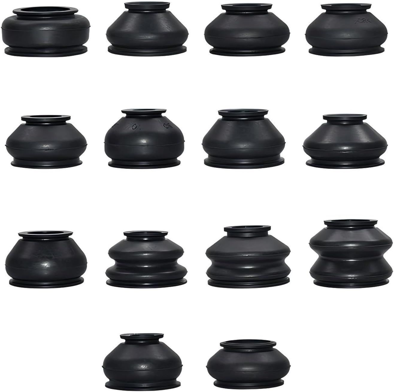 14 PCS Car Tie Rod Boots, Rubber Water-proof Protective Cover, Tie Rod Ends and Ball Socket Joints Dust Cover, Universal Seal Connection Kit for Car Suspension Steering Systems (Black)
