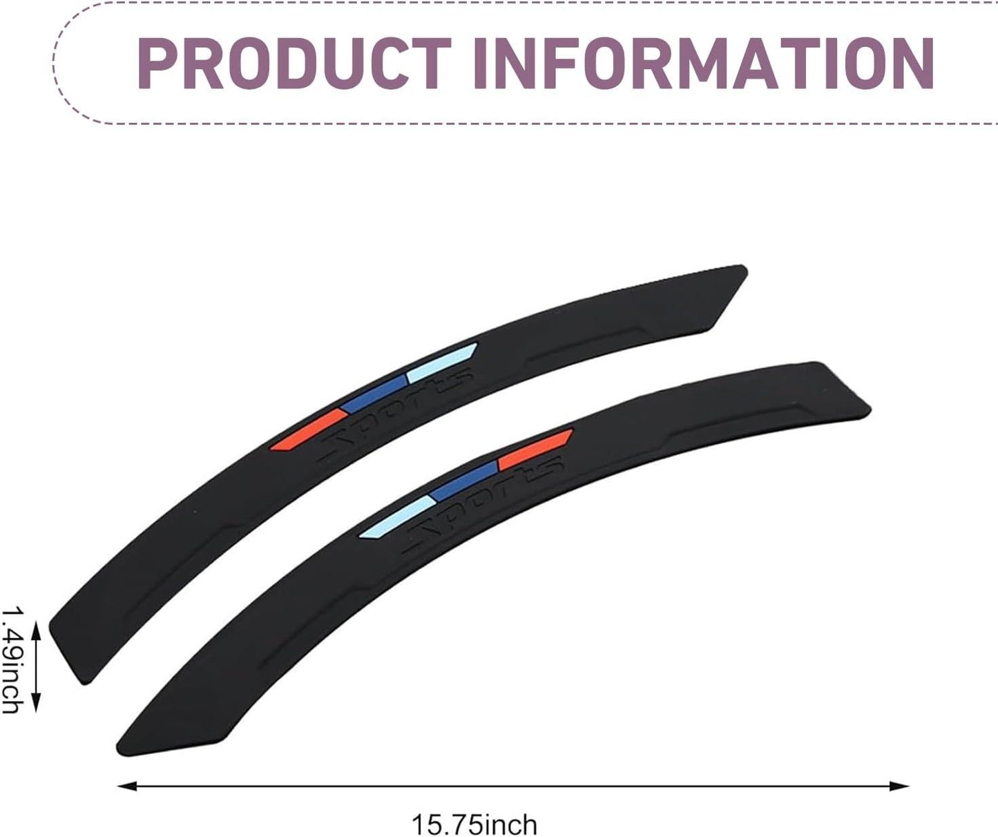 2 PCS Car Wheel Eyebrow Protectors, Silicone Anti-scratch Wheel Arch Guard, Sporty Style Decorative Trim Strip with Self-adhesive, Universal Exterior Accessory for Car SUV Truck (Black)