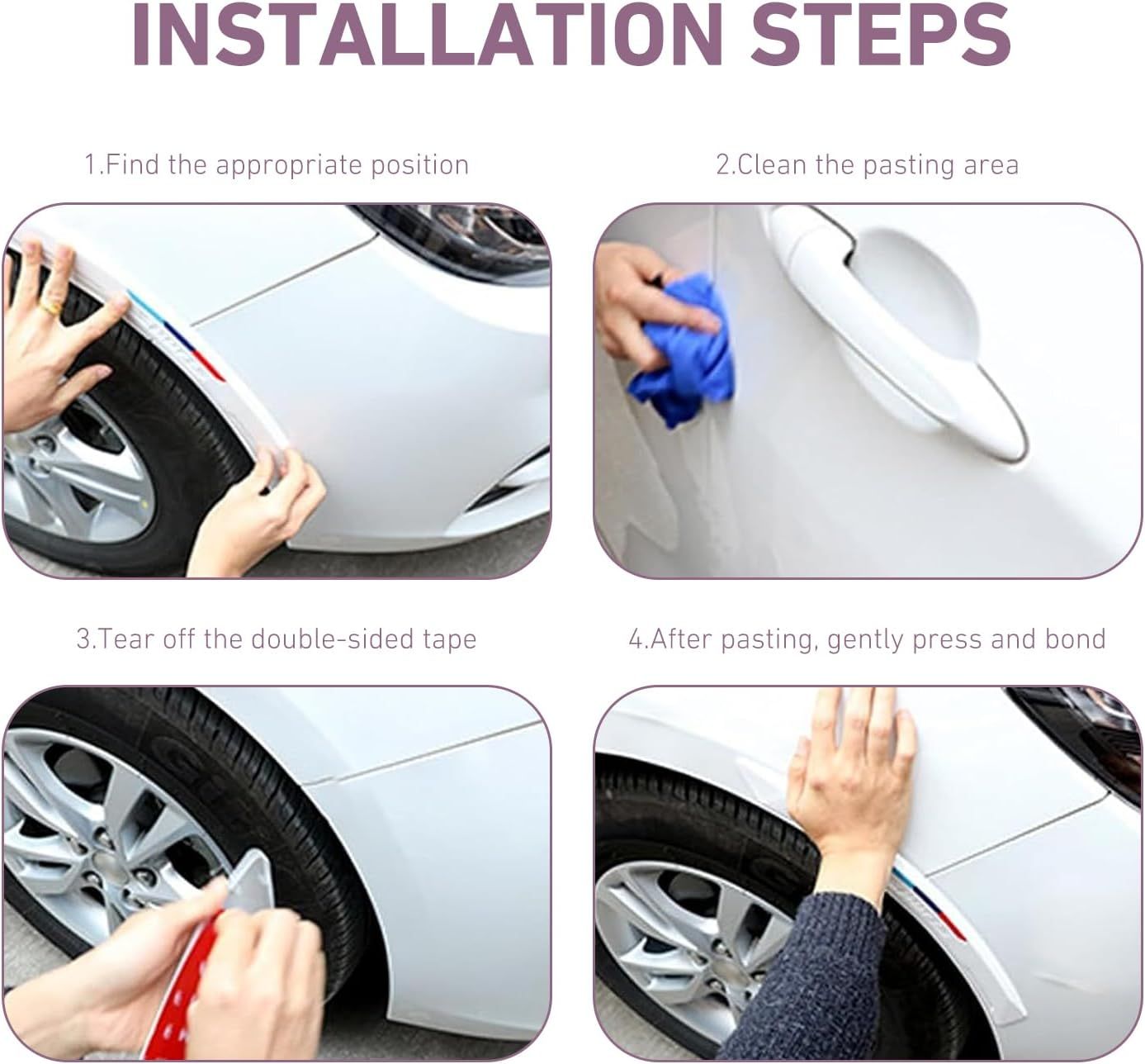 2 PCS Car Wheel Eyebrow Protectors, Silicone Anti-scratch Wheel Arch Guard, Sporty Style Decorative Trim Strip with Self-adhesive, Universal Exterior Accessory for Car SUV Truck (Black)