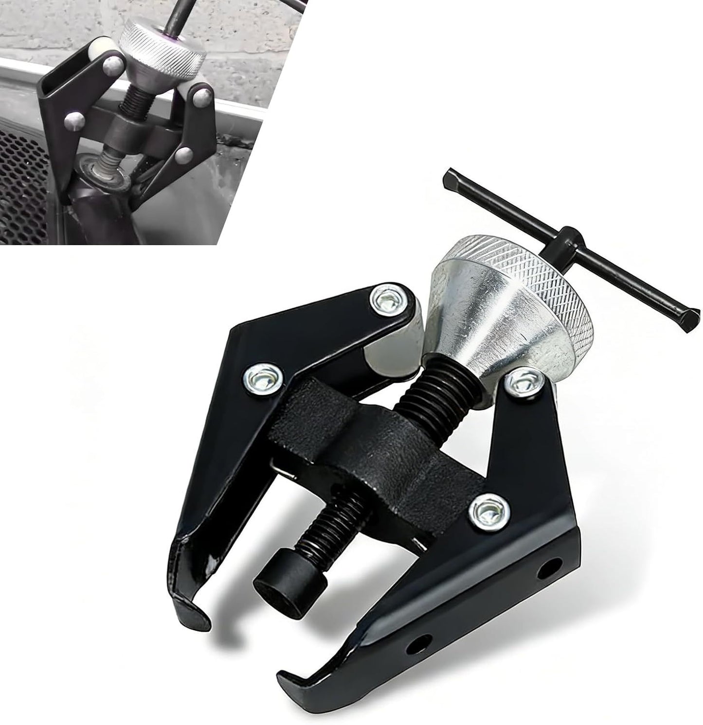 Car Front Windshield Wiper Arm Puller, Adjustable Anti-slip Wiper Arm Removal Tool, Heavy Duty Steel Anti-rust Terminal Puller, Portable Disassembly Tool for Cars Trucks SUVs (Black)