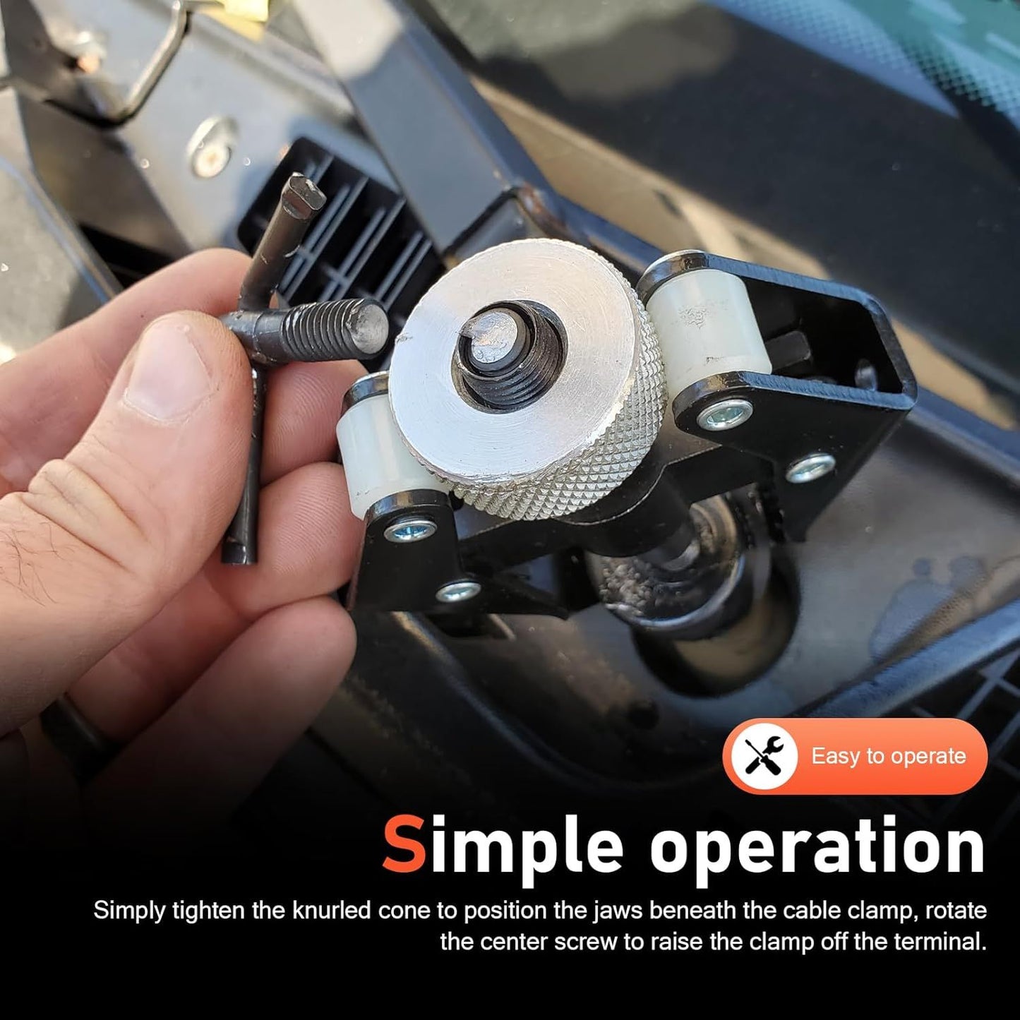 Car Front Windshield Wiper Arm Puller, Adjustable Anti-slip Wiper Arm Removal Tool, Heavy Duty Steel Anti-rust Terminal Puller, Portable Disassembly Tool for Cars Trucks SUVs (Black)