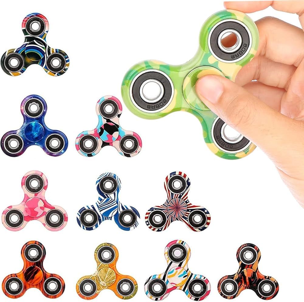 48 Pack Fidget Spinner Goodie Bag, Anxiety Stress Relief Fidget Toy Pack-Hand Spinner Party Favors for Kid Adult, Stocking Stuffer, Easter Basket Stuffers, Classroom Prizes