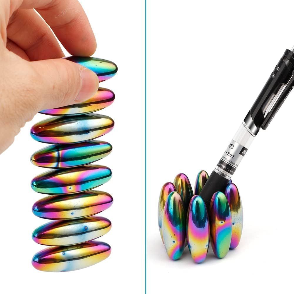Rattle Magnets Snake Eggs for Adults, Magnetic Stones Oval Science Kit Toy, Fidget Toys Bulk for Stress Ball & Decoration for Home Office Refrigerator Ferrite Putty Holiday Stocking Sutffer 18 Pack