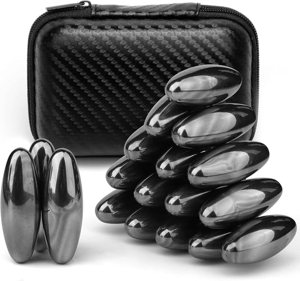 Fidget Toy Science Kits Magnets Hematite Stone Rattlesnake Eggs for Stress Relief, Large Magnetic Holiday Stocking Stuffer Set Ferrite Putty Magnet Blocks for Home Office Fridge Adults(18 PCS)