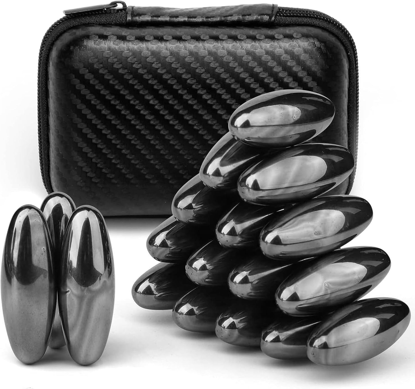 Fidget Toy Science Kits Magnets Hematite Stone Rattlesnake Eggs for Stress Relief, Large Magnetic Holiday Stocking Stuffer Set Ferrite Putty Magnet Blocks for Home Office Fridge Adults(18 PCS)