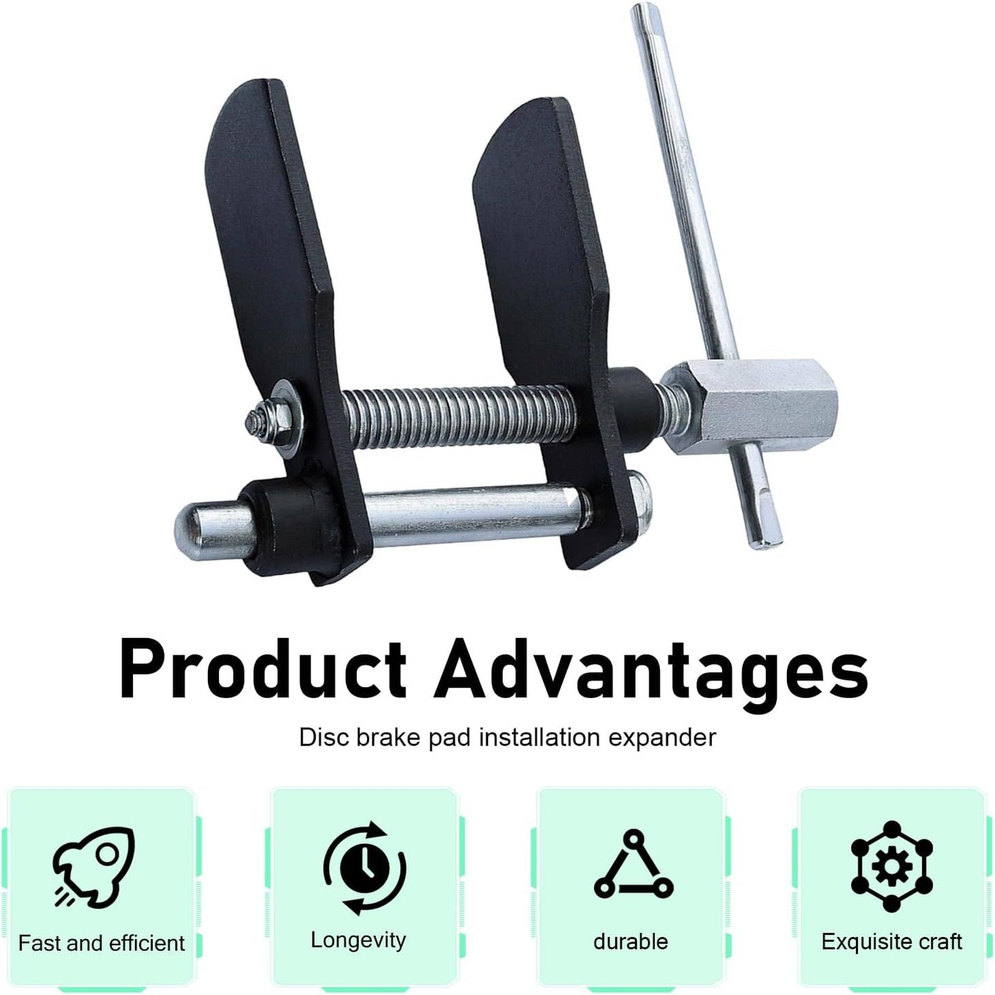 Car Brake Caliper Compression Tool, Heavy-duty Disc Brake Pad Disassembly Spreader, Piston Inner Pad Compressing Device, Portable Repair Tool for Most Cars Trucks SUVs (Black)