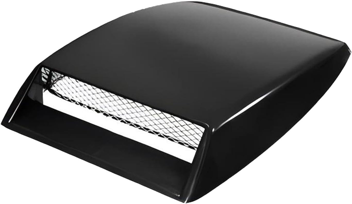 Car Decorative Air Flow Intake Hood Scoop, Simulated 3D Air Outlet Cover, Turbo Bonnet Vent Trim Cover, Universal Self-adhesive Exterior Accessory for Most Cars SUVs (Black)
