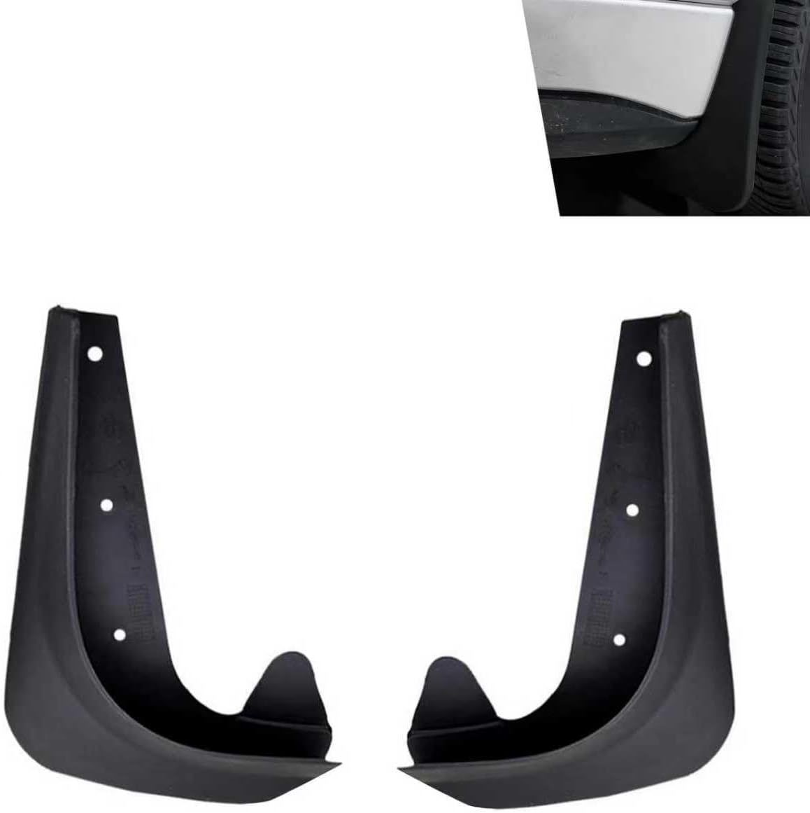 2 PCS Car Mud Flaps, Small Splash Protection Mudguard, Waterproof All-weather Mud Flap Kit for Left Right Front Wheel, Universal Protective Modification for Cars Sedans (Black)