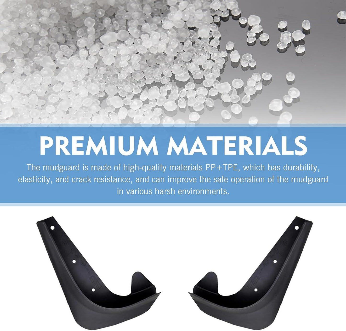 2 PCS Car Mud Flaps, Small Splash Protection Mudguard, Waterproof All-weather Mud Flap Kit for Left Right Front Wheel, Universal Protective Modification for Cars Sedans (Black)