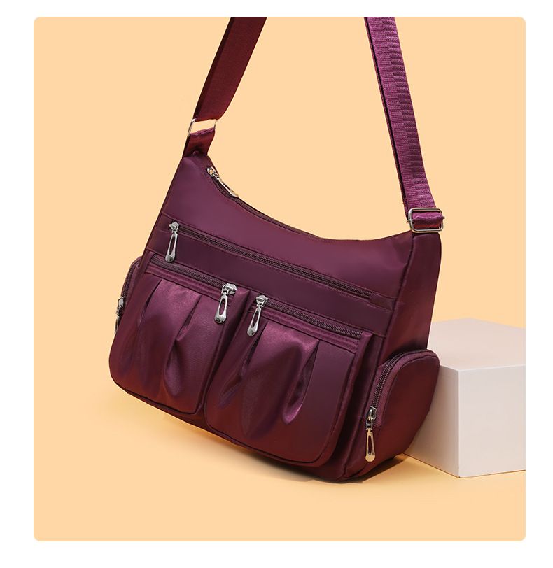 Large Capacity Crossbody Shoulder Bag - Lightweight Multi-Layer Tote for Women - Travel Backpack Casual Hobo Bag for Daily Commute - Purple