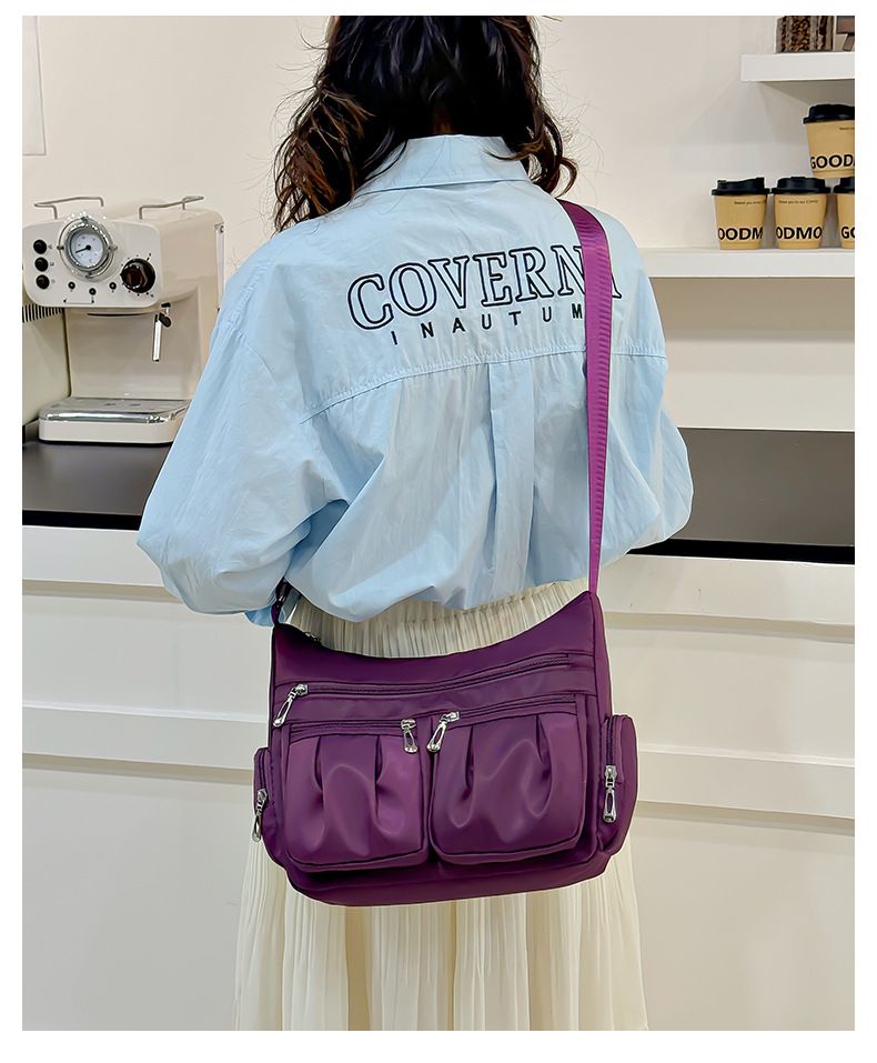Large Capacity Crossbody Shoulder Bag - Lightweight Multi-Layer Tote for Women - Travel Backpack Casual Hobo Bag for Daily Commute - Purple