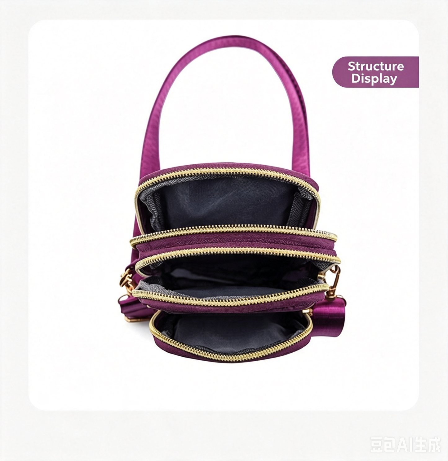 Lightweight Phone Crossbody Bag - Waterproof Oxford Shoulder Bag for Women - Casual Slim Sling Purse for Travel Daily Commute - Purple