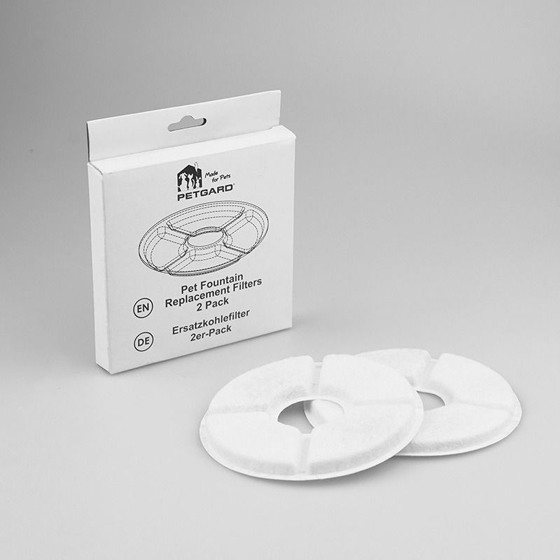 Replacement Filter for Pet Water Fountain - 2-Pack Activated Carbon Filter Compatible with 2.4L Cat Dog Drinking Fountain
