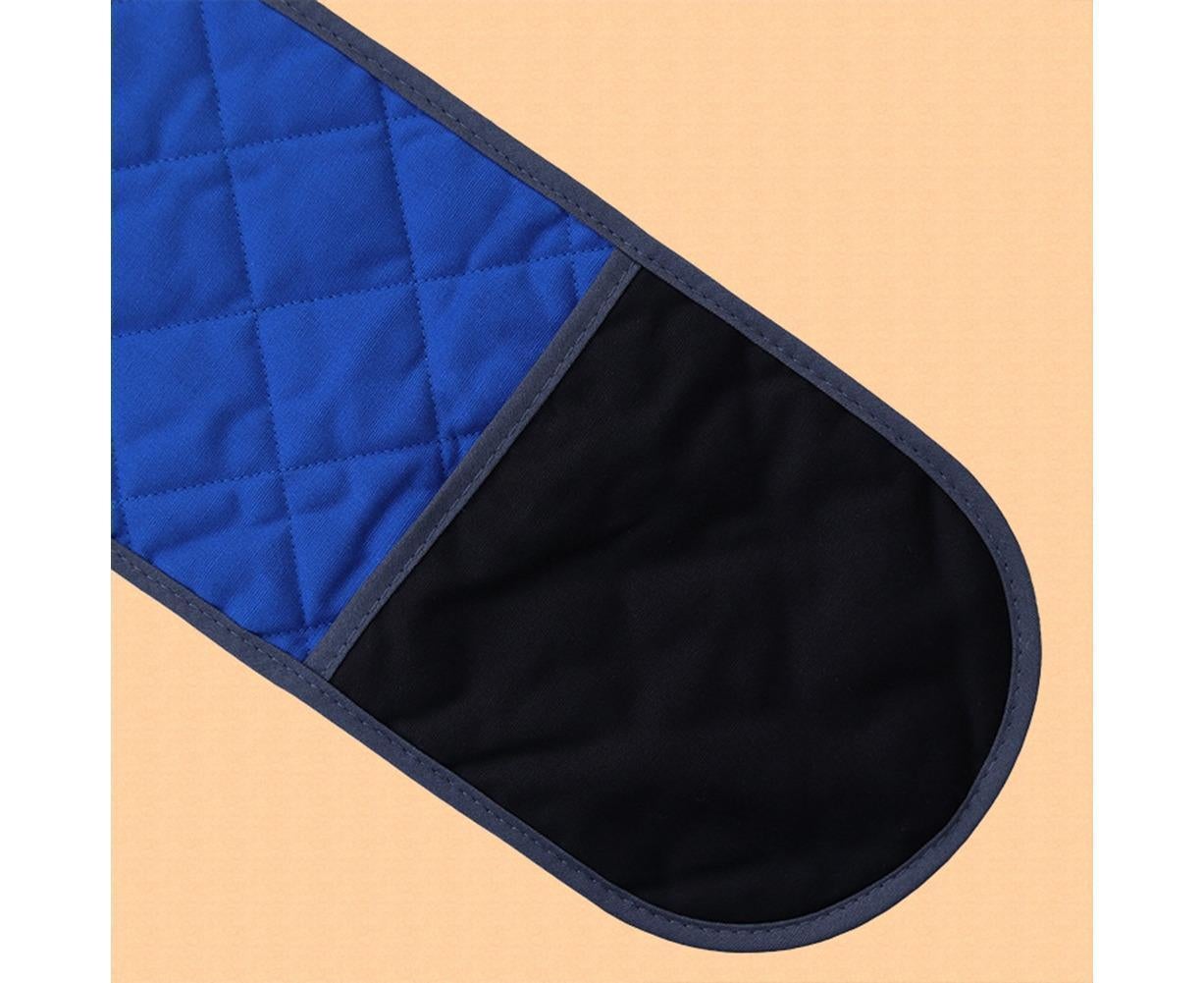 Double-ended Heat Resistant Cotton Mitt Oven Padded Kitchen Baking Glove Tool-Blue