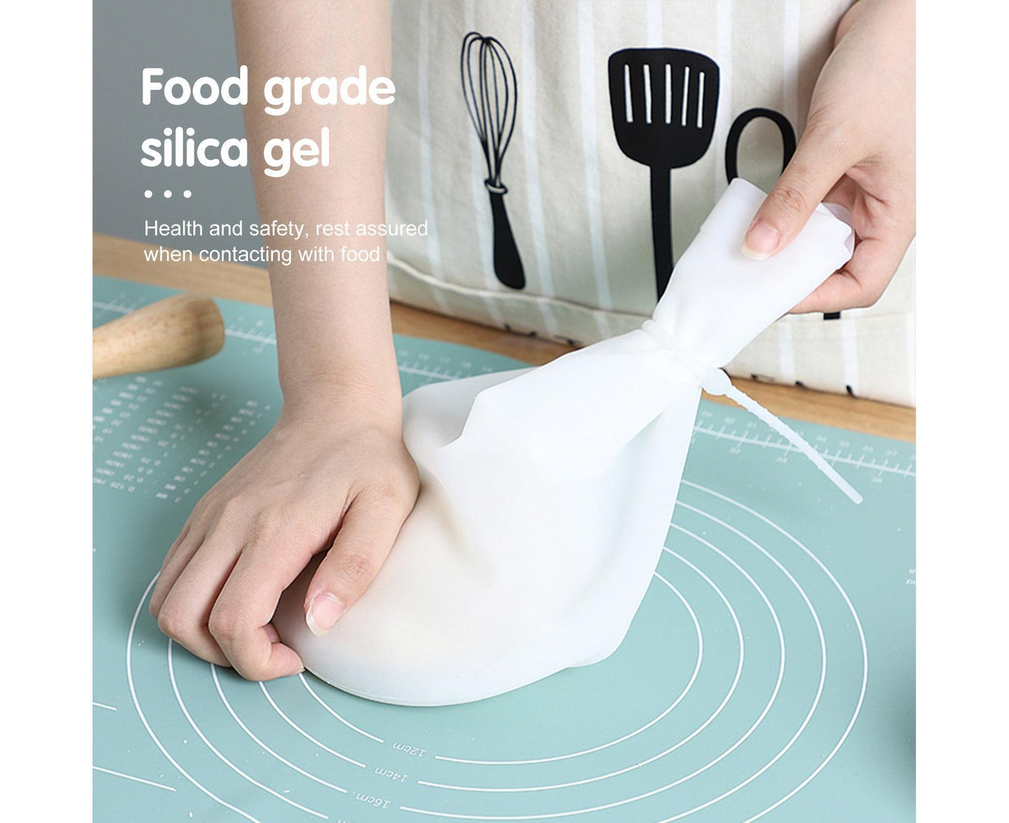 Kneading Dough Bag Food Grade Non-stick Silicone Non-deformation Flour Mixing Bag Baking Tool-L