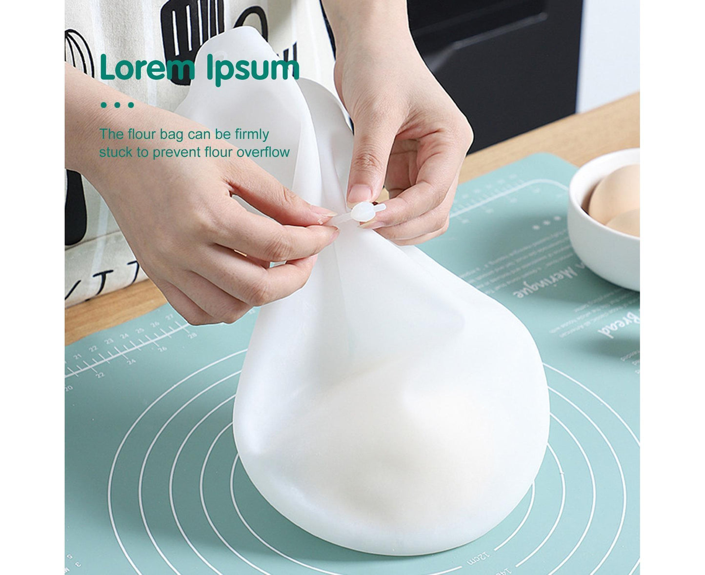Kneading Dough Bag Food Grade Non-stick Silicone Non-deformation Flour Mixing Bag Baking Tool-L