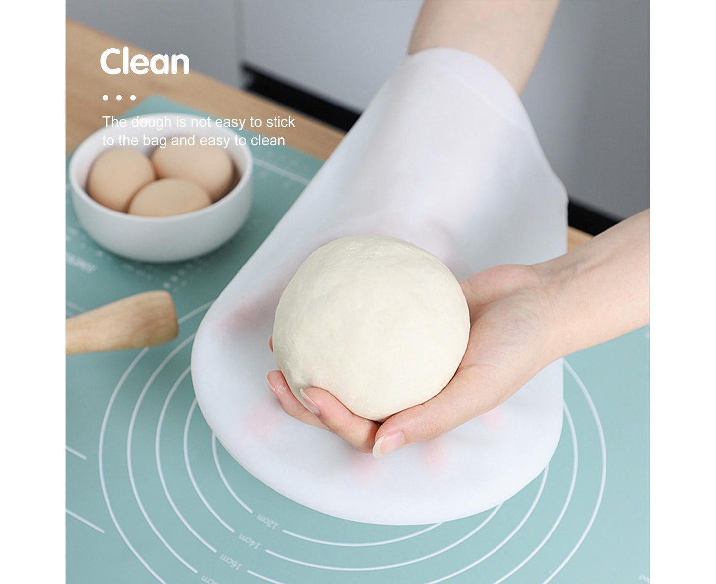 Kneading Dough Bag Food Grade Non-stick Silicone Non-deformation Flour Mixing Bag Baking Tool-L