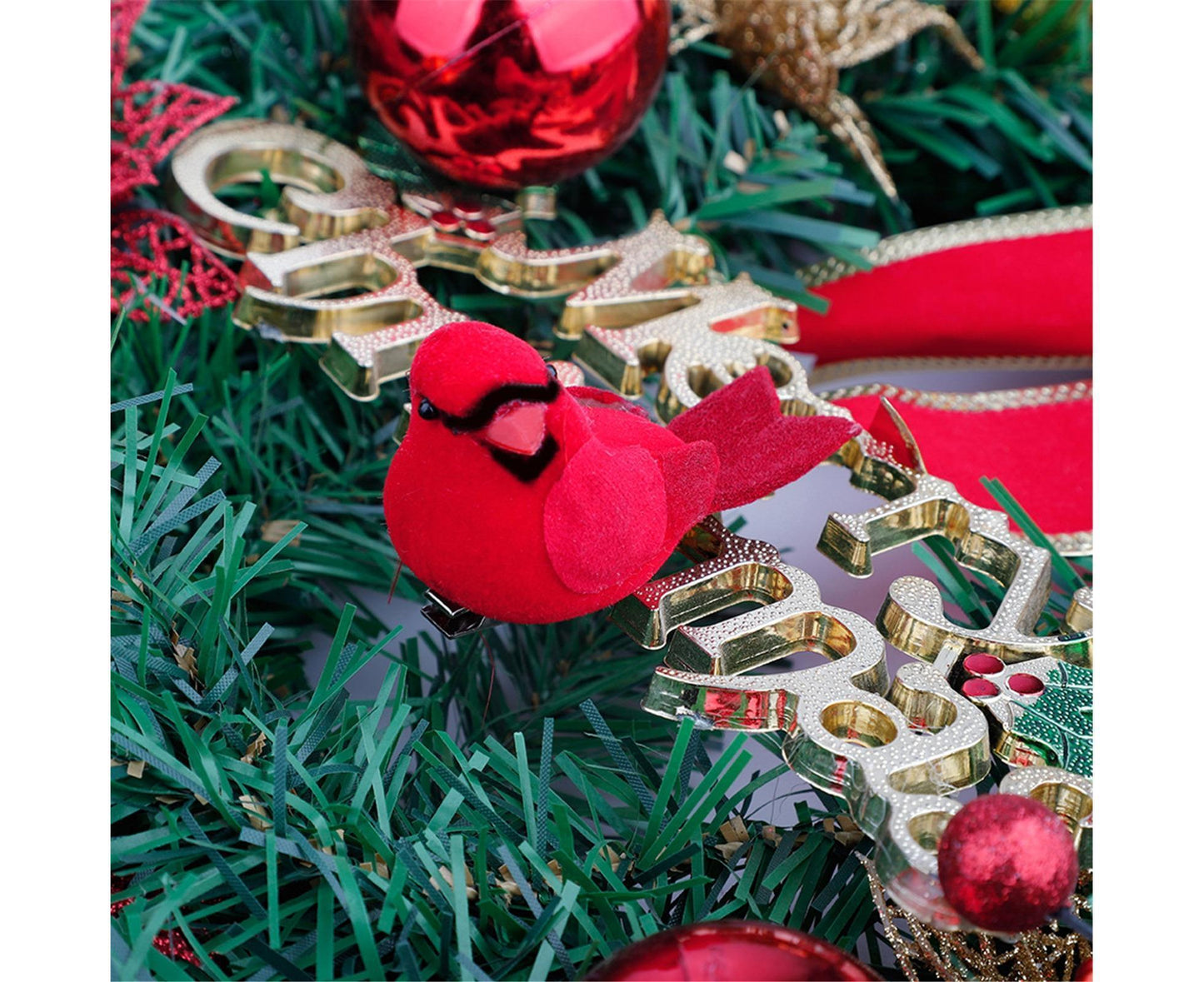 10Pcs Artificial Red Christmas Lucky Birds DIY Xmas Tree Pendant Decoration Gift-B