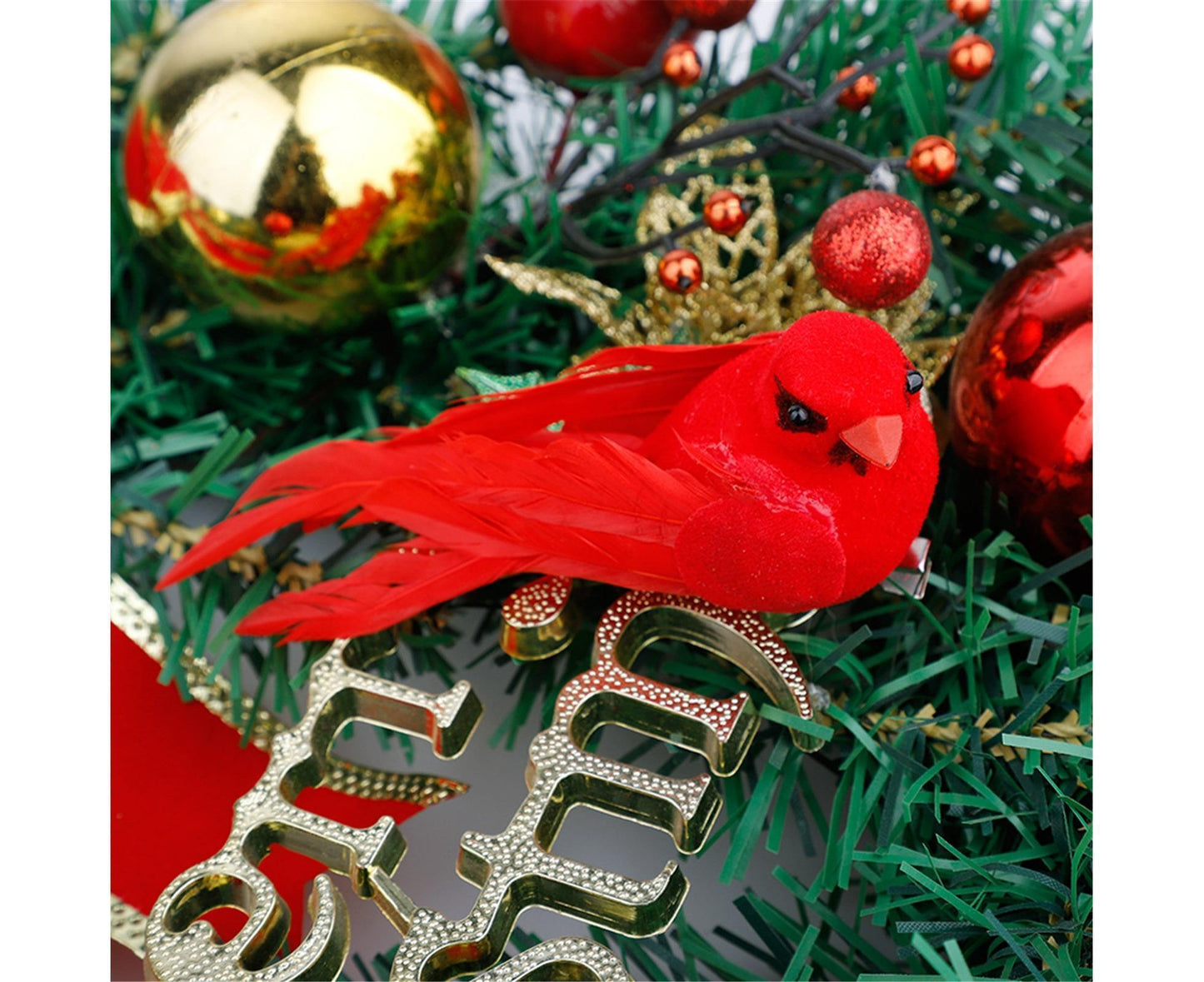 10Pcs Artificial Red Christmas Lucky Birds DIY Xmas Tree Pendant Decoration Gift-B