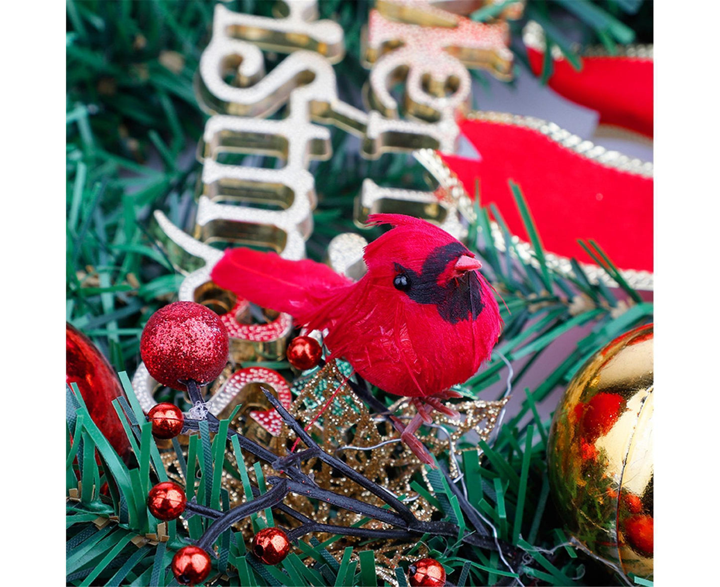 10Pcs Artificial Red Christmas Lucky Birds DIY Xmas Tree Pendant Decoration Gift-B