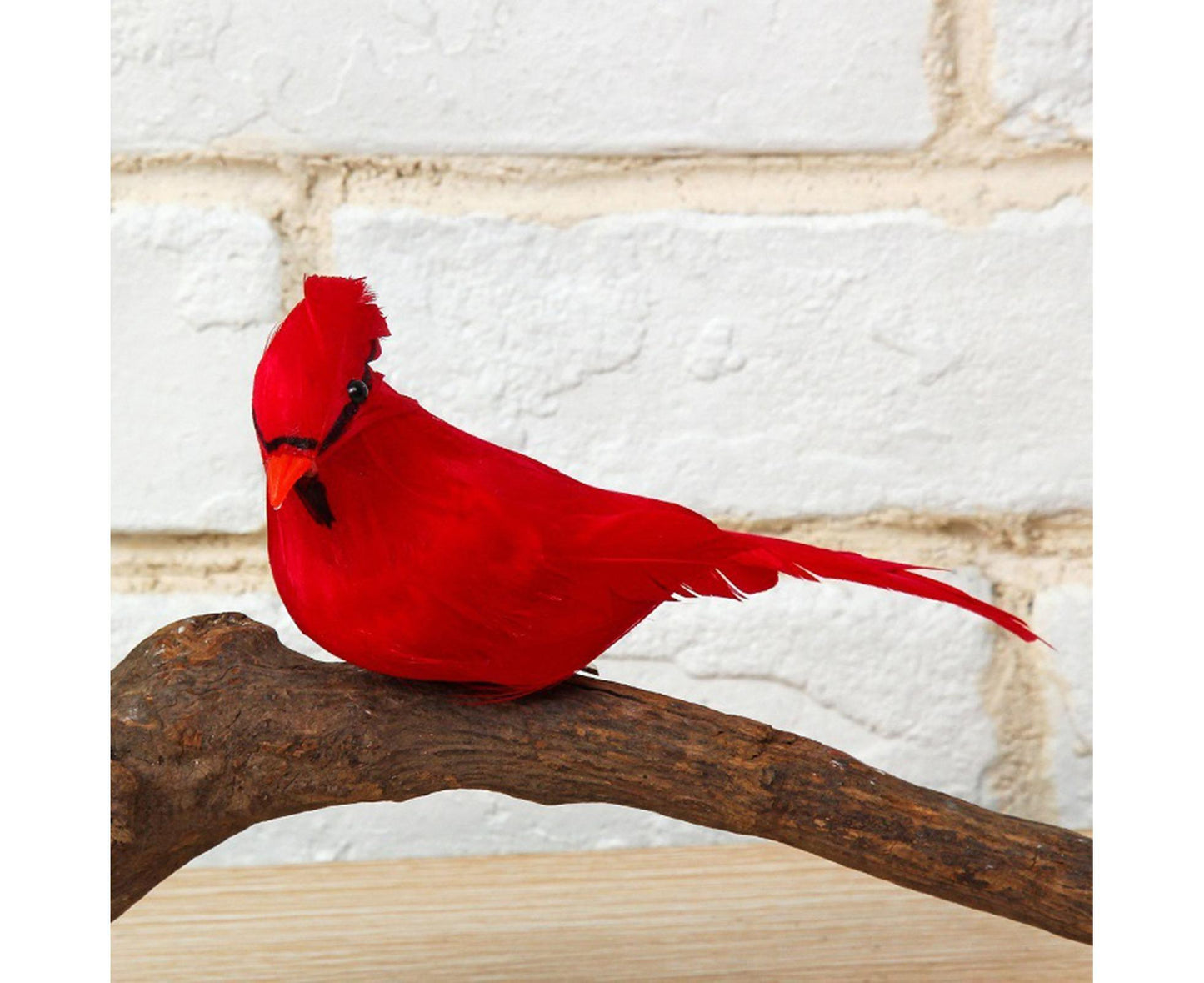 6/12Pcs Christmas Bird Clip Red Feather Artificial Birds-Red 1
