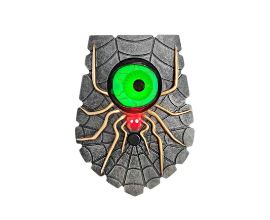 Halloween Doorbell Horror Realistic Big Eyeball Terrifying Vivid Spider Decorative Hanging Sounding Energy-saving Spider Doorbell for Halloween-Green