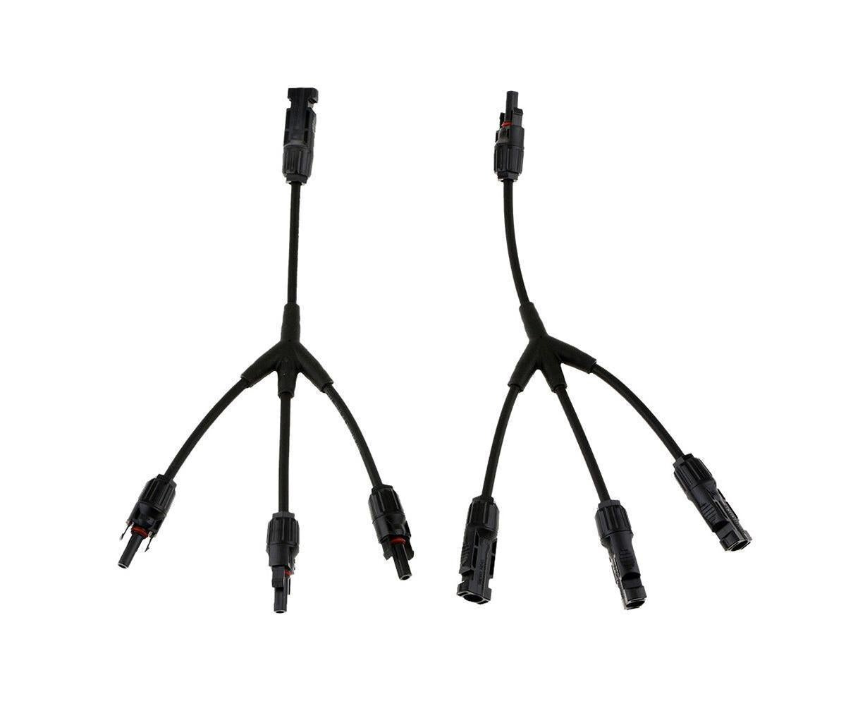 1Pair 3 Way Y Splitter Cable Plug Inline Solar PV Panel IP67 Connectors