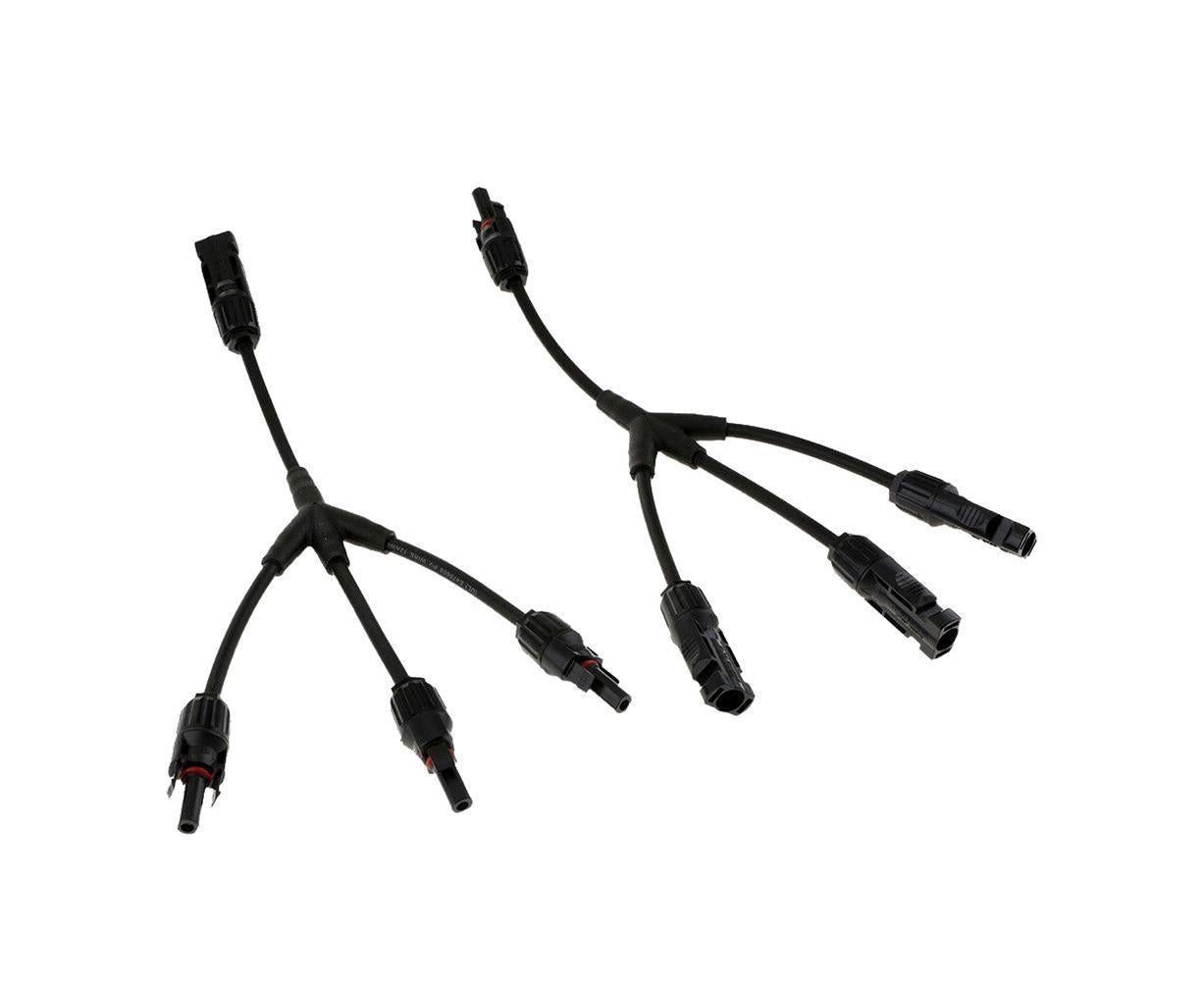 1Pair 3 Way Y Splitter Cable Plug Inline Solar PV Panel IP67 Connectors