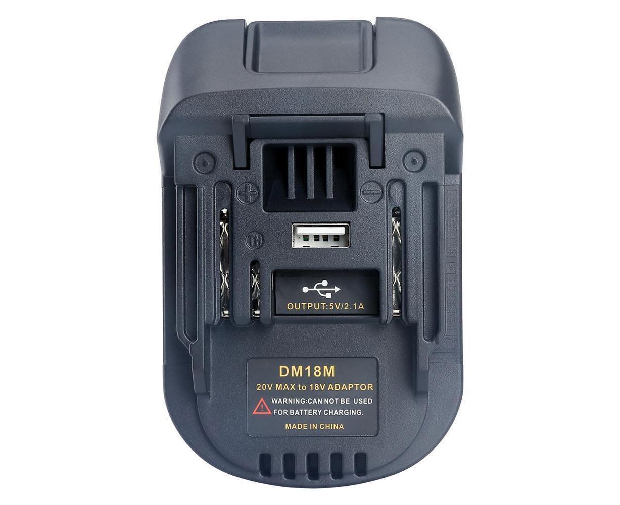 20V to 18V Lithium Battery Adapter Converter with USB Port for  MAKITA