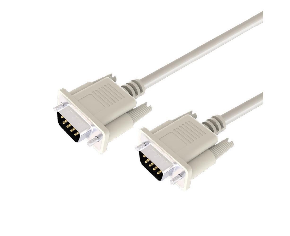 2Pcs 1.5/3/5m RS232 DB9 9Pin Serial Male to Male COM Port Data Converter Cable