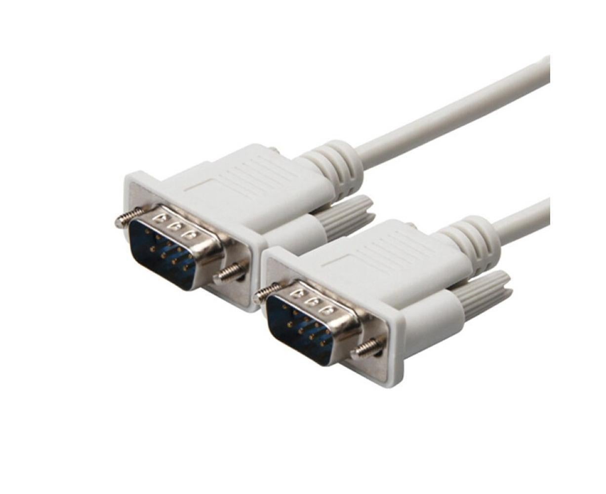 2Pcs 1.5/3/5m RS232 DB9 9Pin Serial Male to Male COM Port Data Converter Cable