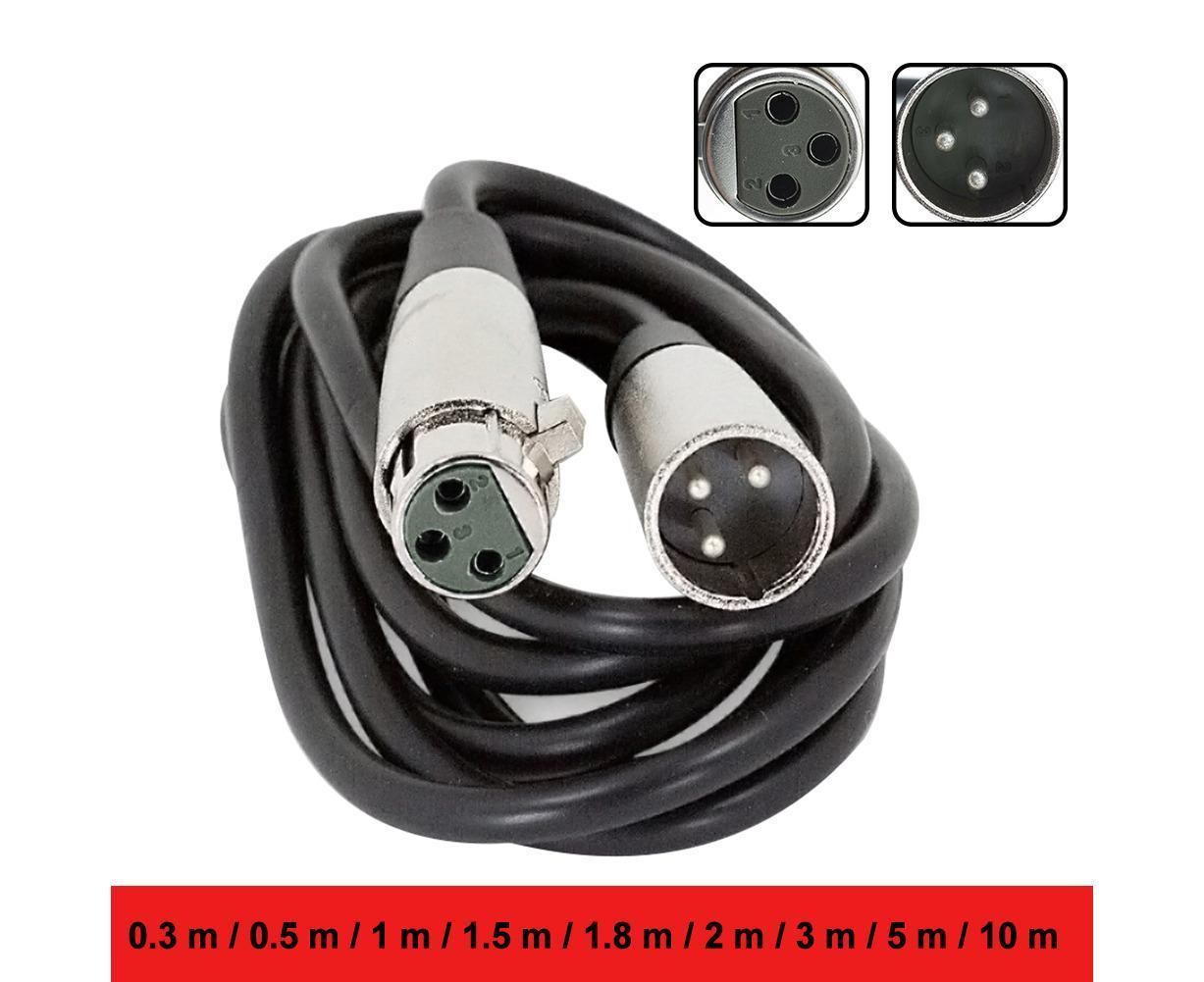 3 Pin XLR Male to Female Microphone Balanced Extension Audio Cord Cable Wire