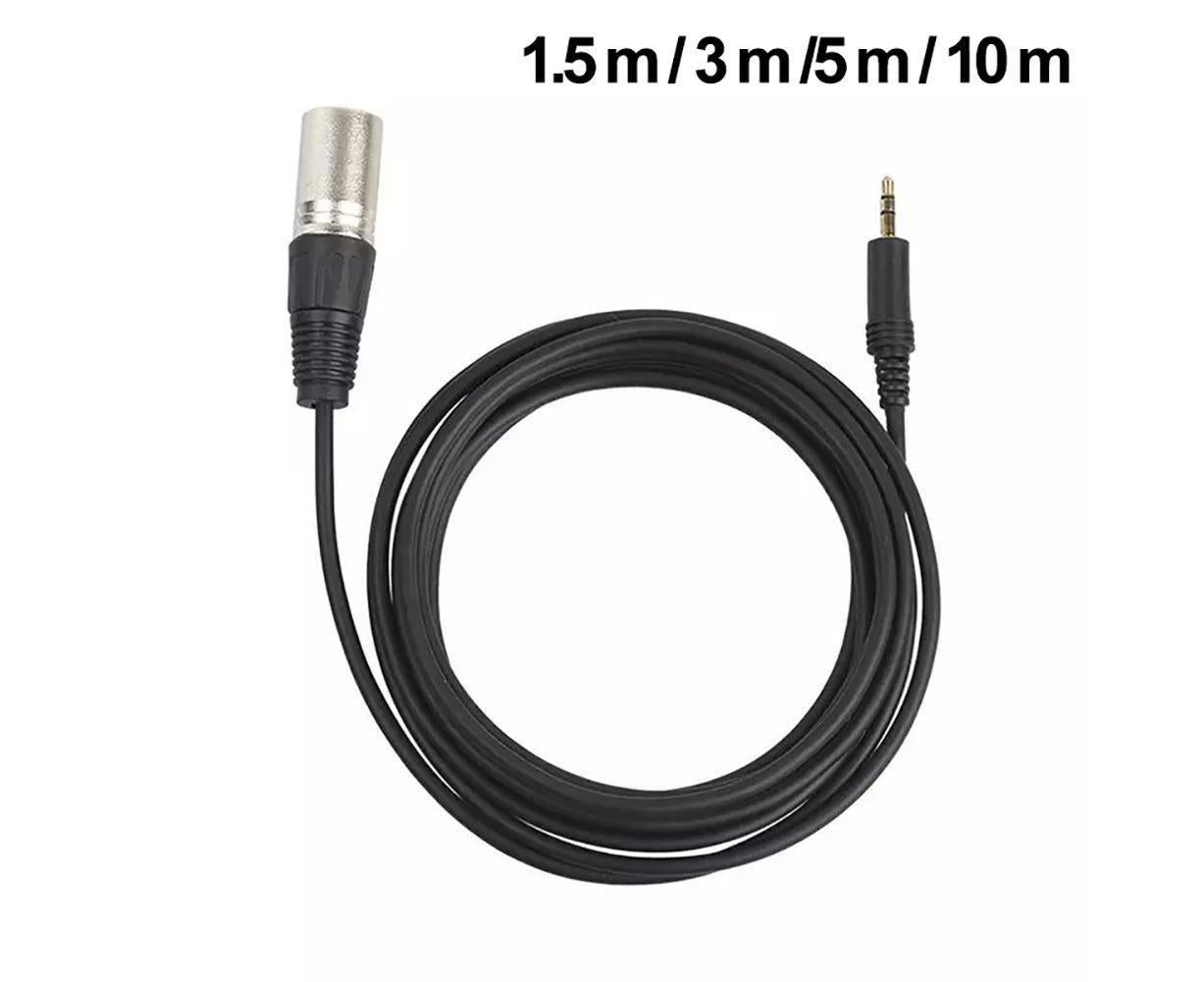 3.5mm Stereo Jack Plug to 3 Pin XLR Male Microphone Audio Cable Cord Adapter