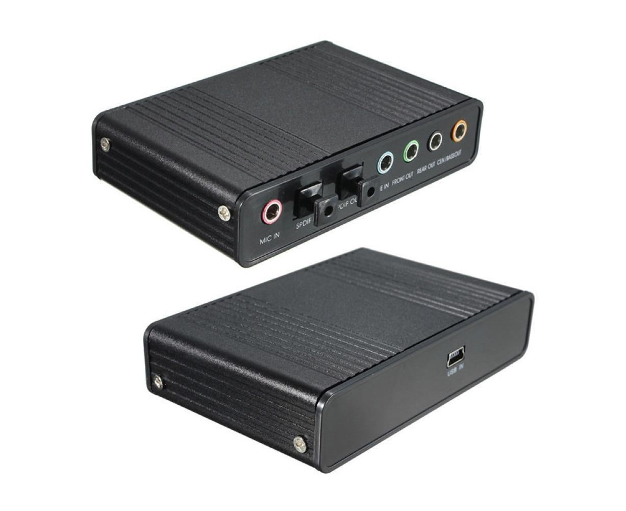 6 Channel USB 2.0 External 5.1 Optical S/PDIF Audio Sound Card Adapter for Win7 Blue